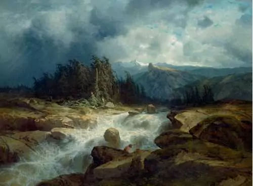 ALEXANDRE CALAME — Torrent de montagne par orage. 1848. — Koller Auktionen