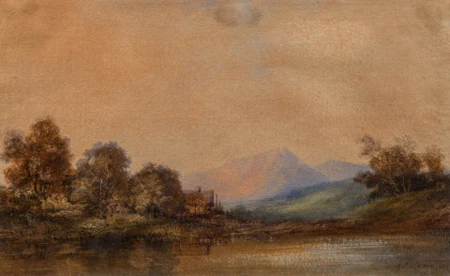 Paysage de rivière et montagnes, 1837