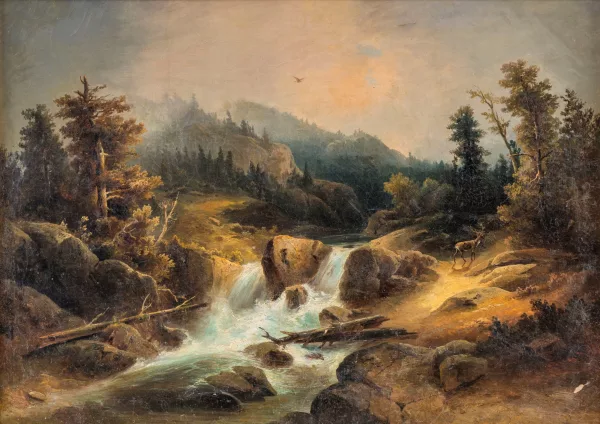Alexandre Calame — Cascade en foret