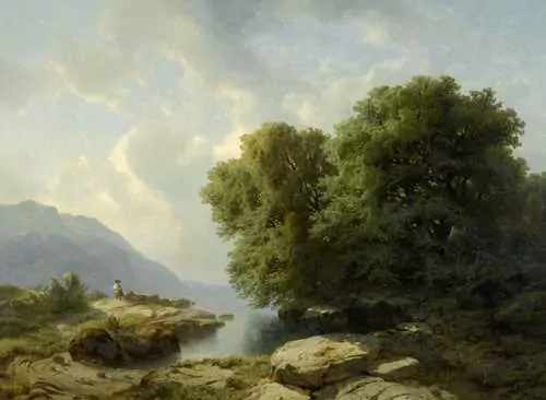 ALEXANDRE CALAME — Uferlandschaft. — Koller Auktionen