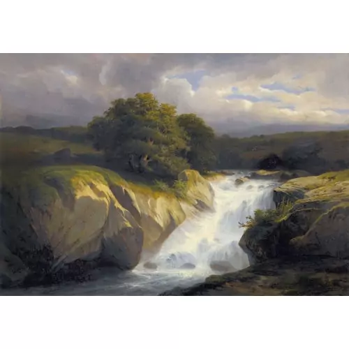 Gewitterlandschaft mit Wildbach