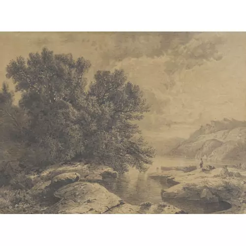 Eichen am Seeufer