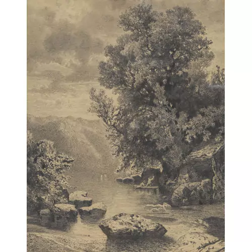 Fischer an einem Bergsee