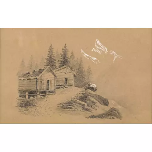 Berglandschaft mit Hütten