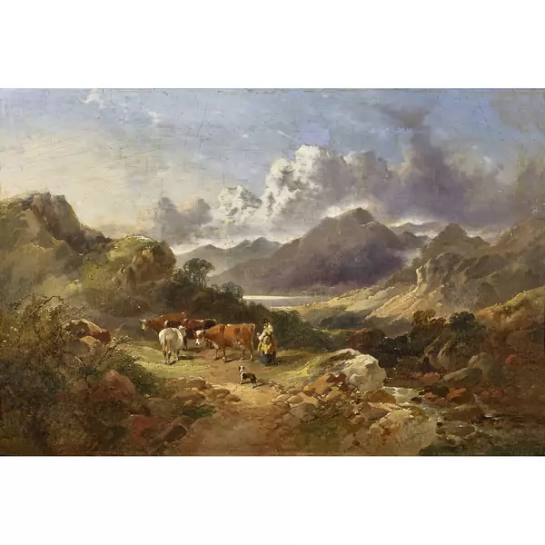 Berglandschaft mit Kuhherde