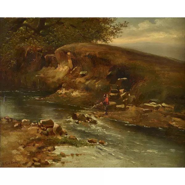 Angler am Bach