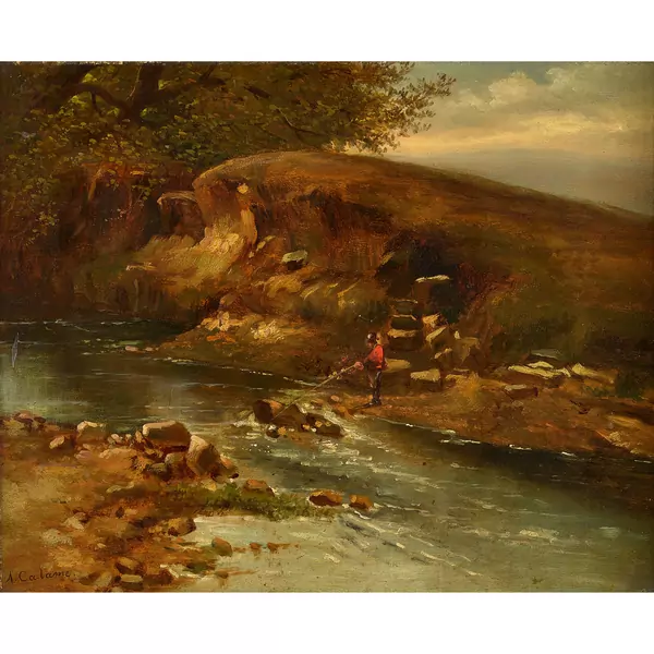 Angler am Bach