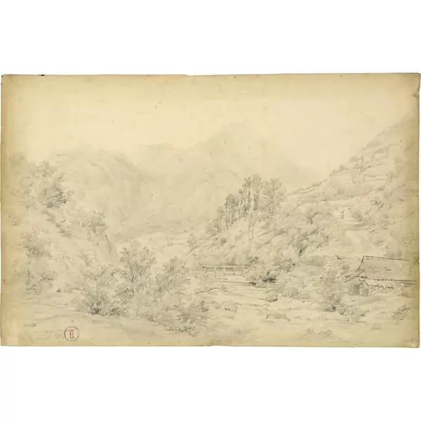 Alexandre Calame — Eaux-Bonnes, Basses-Pyrénées. - Sur la route d'Aix-les-Bains — Galerie Kornfeld