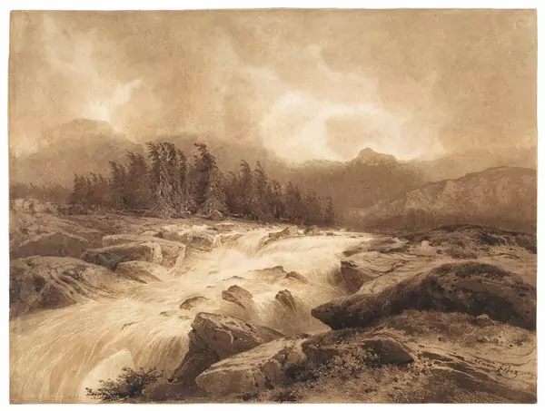 Alexandre Calame — Torrent de montagne — Galerie Kornfeld