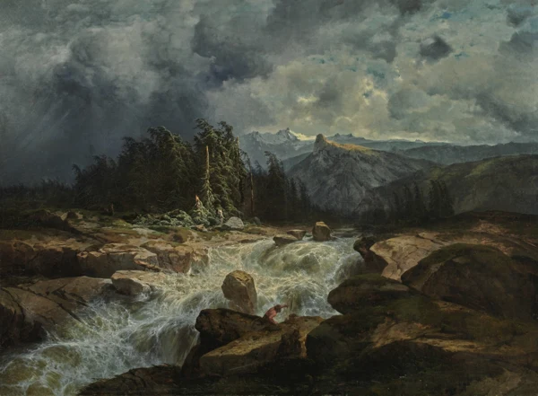 Alexandre Calame — Torrent de montagne par orage