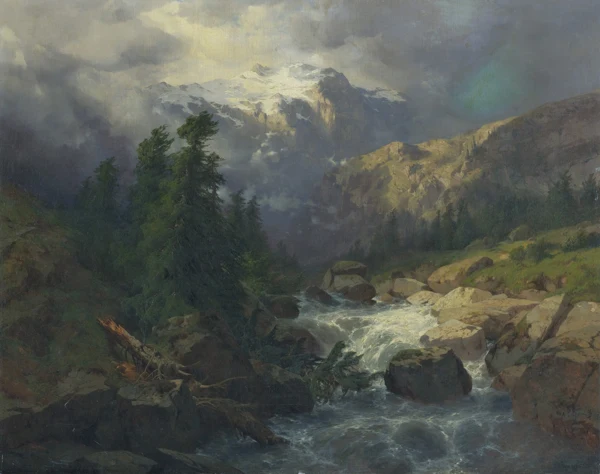 Alexandre Calame — SOUVENIR DE LA HANDECK, EFFET D'ORAGE, 1858SOUVENIR HANDECK, STORMY WEATHER, 1858