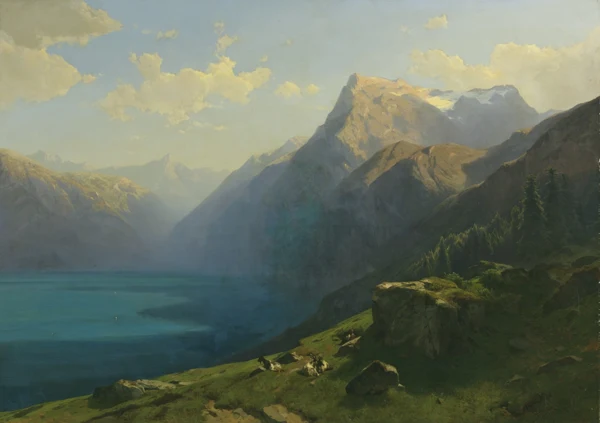Alexandre Calame — VUE DU LAC DES QUATRE-CANTONS, PRISE DU SEELISBERG, 1862VIEW OF LAKE LUCERNE FROM SEELISBERG, 1862