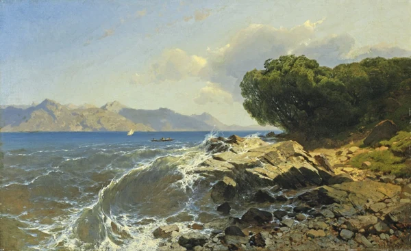 Alexandre Calame — Lac Suisse. Marine, 1857