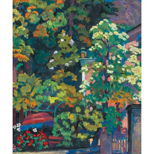 Alexandre Cingria — Sommerliche Gartenpartie mit einer Villa.