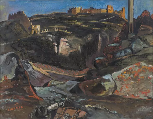 Alexandre CINGRIA (1879-1945), "Château de Tourbillon", gouache — DognyAuction