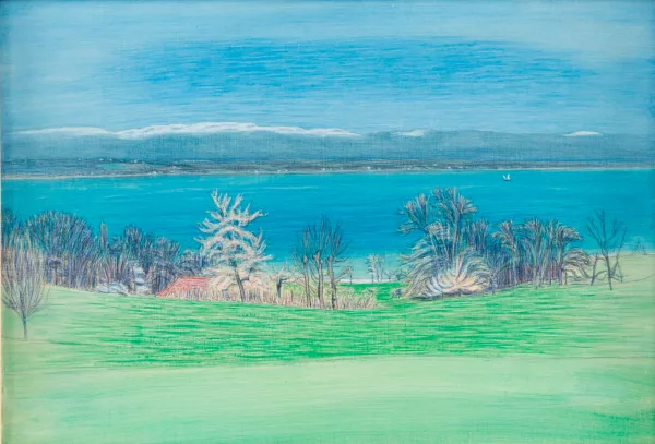 Alexandre Perrier — Vue du Jura et du lac Léman depuis Cologny