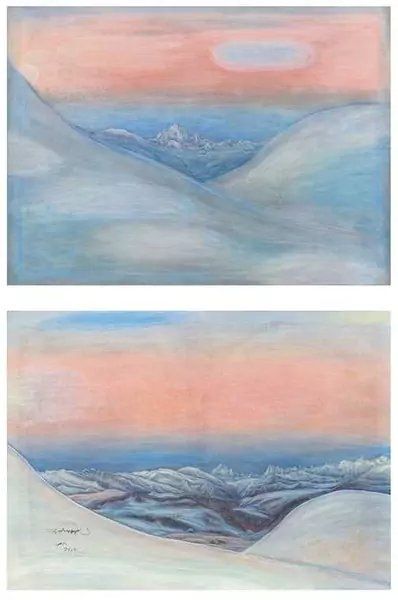 ALEXANDRE PERRIER — Recto: L'Aiguille Verte. — Koller Auktionen