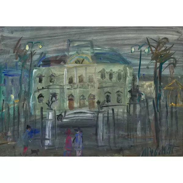 Herrschaftliches Haus bei Nacht