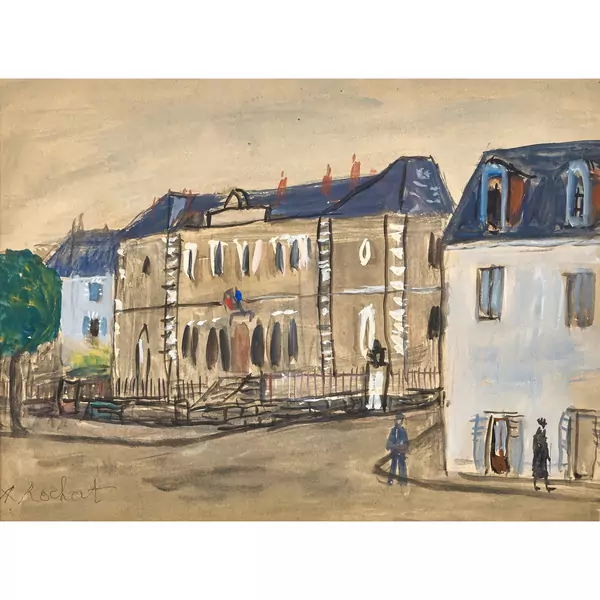 Stadtpartie mit herrschaftlichem Gebäude