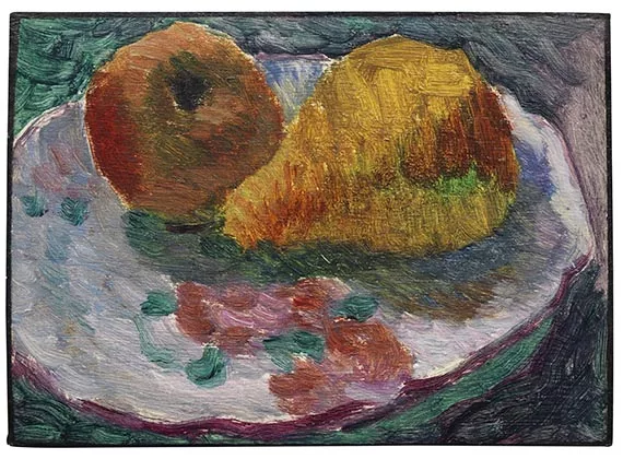 Alexej von Jawlensky — Stillleben mit Fayenceteller und Früchten