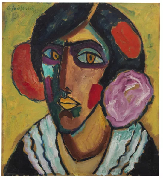 Alexej von Jawlensky — Frauenkopf mit Blumen im Haar
