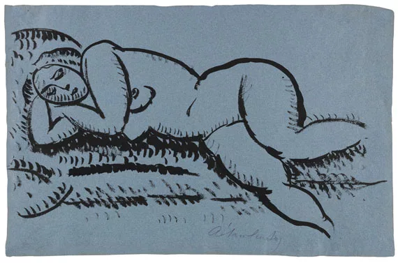 Alexej von Jawlensky — Liegender weiblicher Akt mit geschlossenen Augen