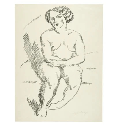 Alexej von Jawlensky — Sitzender weiblicher Akt I Blatt 3 aus der Mappe "Akte" — Galerie Kornfeld