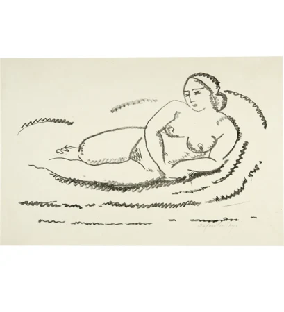 Alexej von Jawlensky — Liegender weiblicher Akt I Blatt 6 aus der Mappe "Akte" — Galerie Kornfeld
