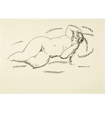Alexej von Jawlensky — Liegender weiblicher Akt II Blatt 7 aus der Mappe "Akte" — Galerie Kornfeld