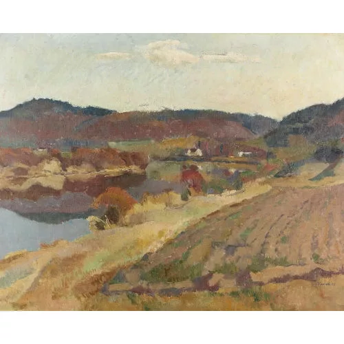 Alfred Bloesch — "Vorfrühling am Rhein".