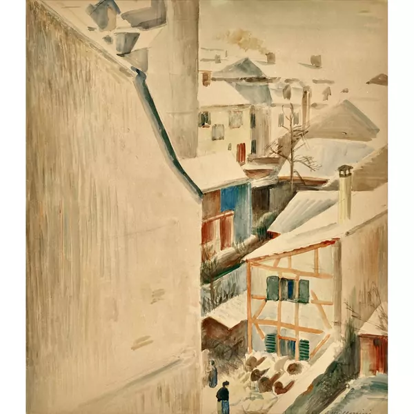 "Blick aus der Ateliermansarde"