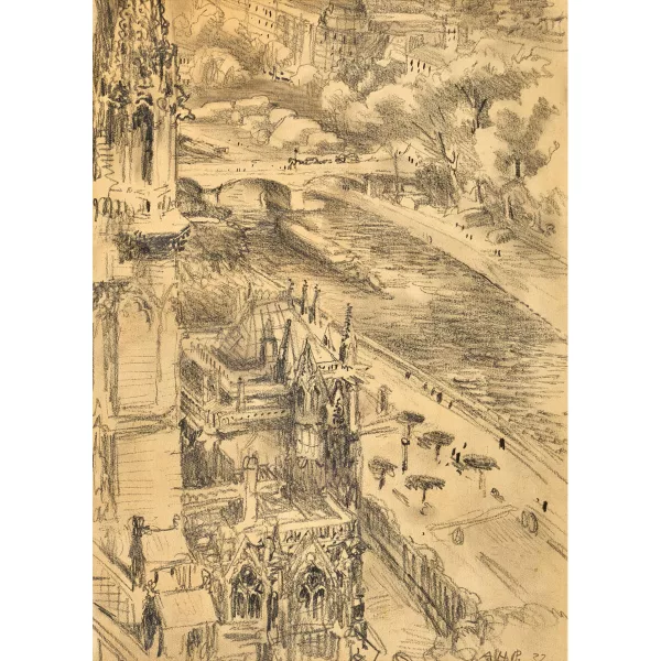 Alfred Heinrich Pellegrini — Notre-Dame de Paris mit Seine.