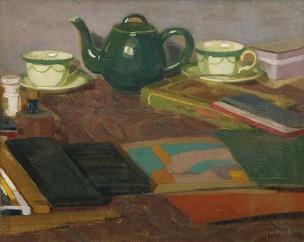 Alfred Heinrich Pellegrini — Teegeschirr und Bücher, 1908