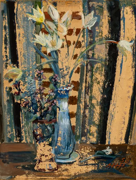 Blumen in Vase. 1958