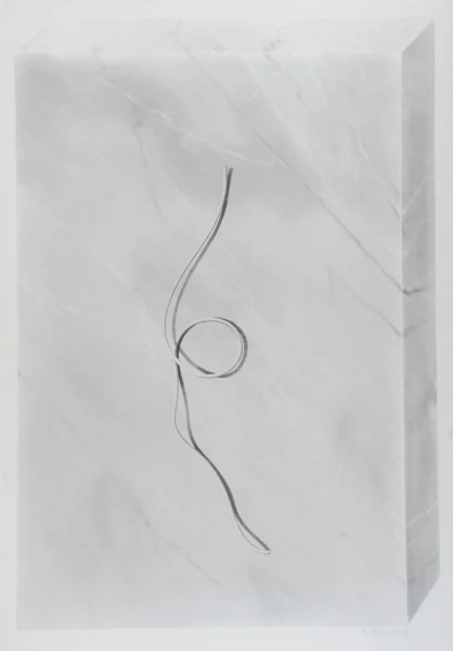 Alfred Hofkunst — Draht auf Marmor, 1970