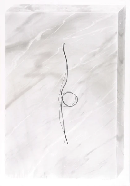 Alfred Hofkunst — Draht auf Marmor, 1970