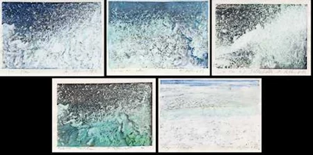 ALFRED HOFKUNST — 5 Bll.: La mer. La mer est belle (2). Marseille. Plage-blanche. 1982. — Koller Auktionen