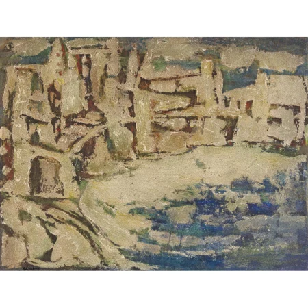 Abstrakte Landschaft mit einer Stadt