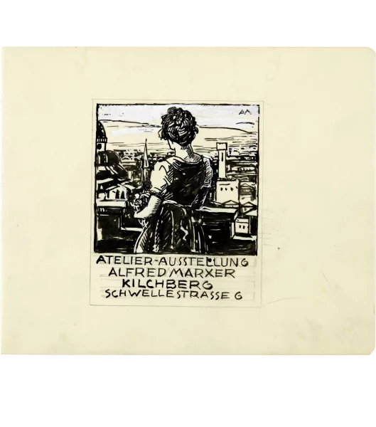 Alfred Marxer — Sammelnummer von Entwürfen für eine Einladung zur Atelierausstellung