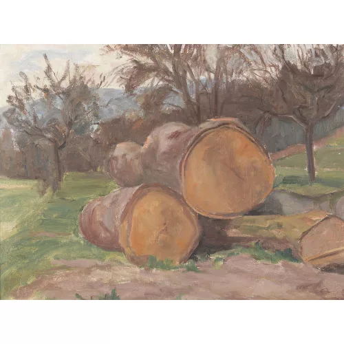Alfred Marxer — "Landschaft mit Baumstämmen (Petersinsel)".