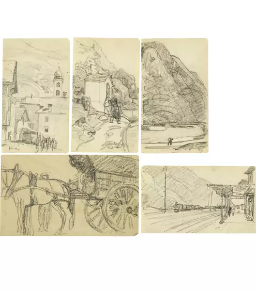 Alfred Marxer — Sammelnummer 5 Ansichten von Faido und Umgebung — Galerie Kornfeld