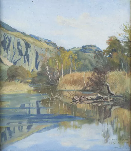 Alfred REHFOUS (1860-1912), "Saillons, plaine du Rhône", huile — DognyAuction