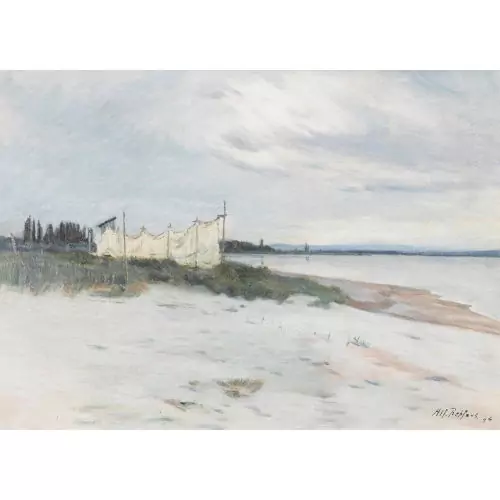 Sandstrand mit Fischernetzen