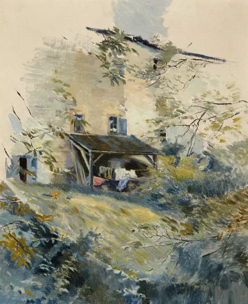 Gartenpartie vor einem Haus
