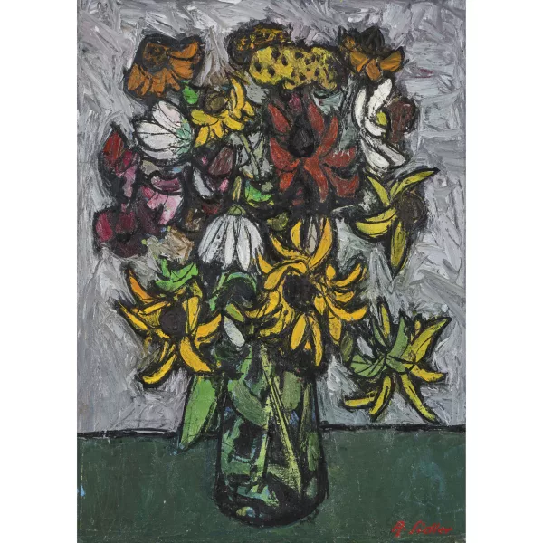 Alfred Sidler — Blumenstrauss in Glasvase.