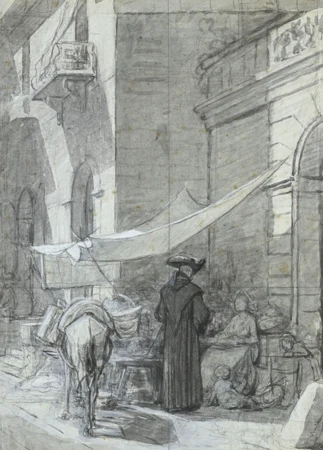 Moine au marché