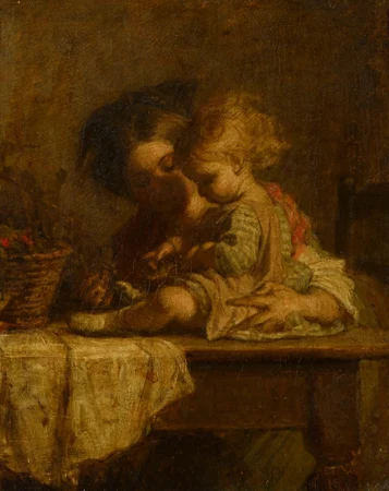 Mère et son enfant à table