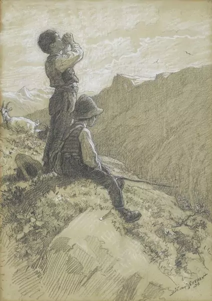 ALFRED VAN MUYDEN — Hirtenknaben auf der Alp. 1898. — Koller Auktionen