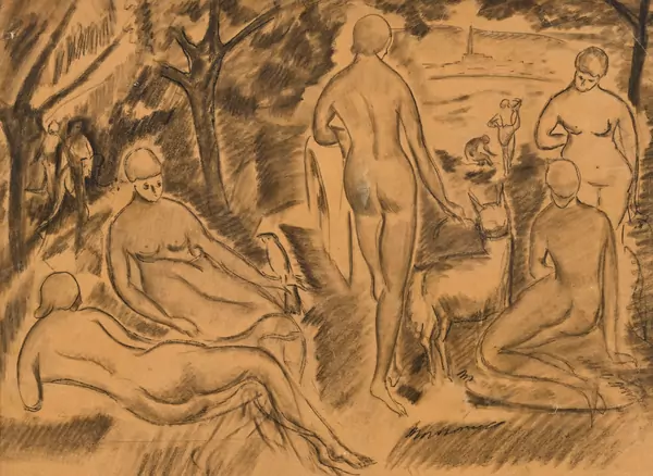 Baigneuses à l'oiseau