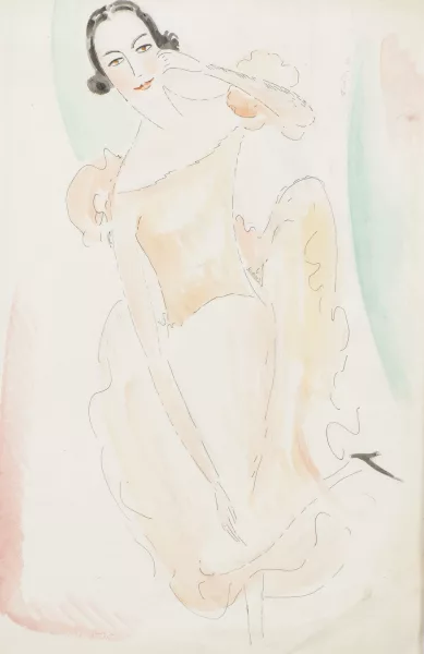 Alice Bailly — Alice BAILLY (1872-1938) "La danse", encre de Chine et aquarelle